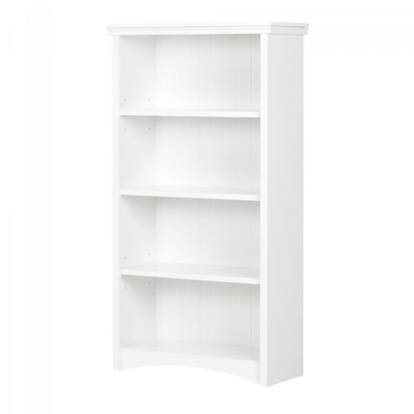  Artwork - 4-Shelf Bookcase, White 
