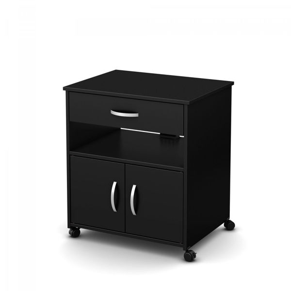  Axess - Microwave Cart on Wheels, Black 