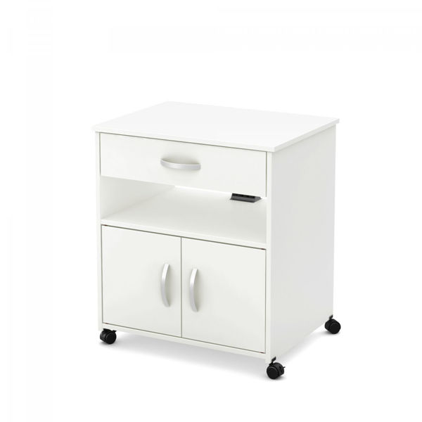  Axess - Microwave Cart on Wheels, White 