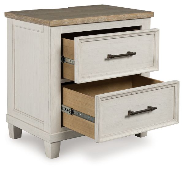  Shaybrock Nightstand, Antique White/Brown 