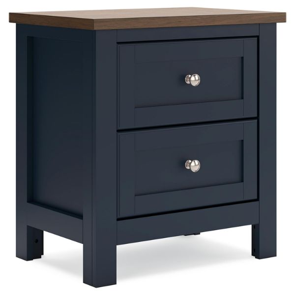  Landocken Nightstand, Brown/Blue 