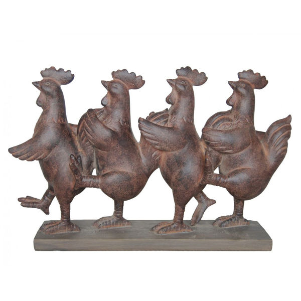 Dancing Roosters Sculpture 