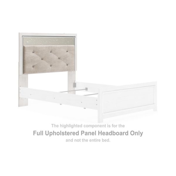  Altyra Full Upholstered Panel Headboard, White 