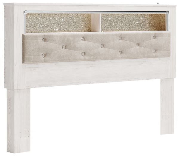 Altyra King Upholstered Panel Bookcase Headboard 