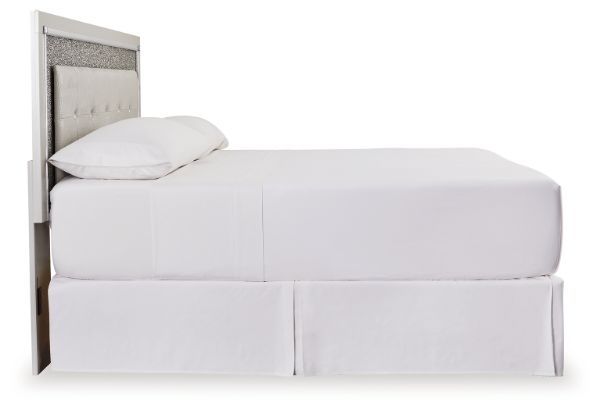  Zyniden Queen Upholstered Panel Headboard, Silver 