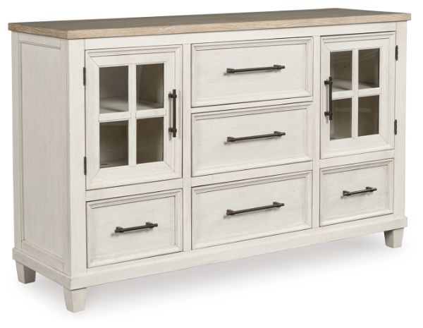  Shaybrock Dresser, Antique White/Brown 