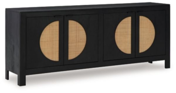  Cliffiings Accent Cabinet, Black/Natural 