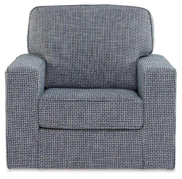  Olwenburg Swivel Accent Chair, Denim 