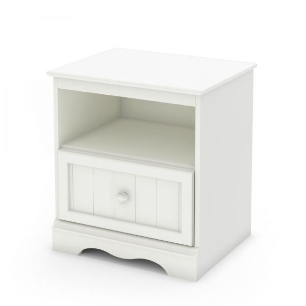 Savannah - 1-Drawer Nightstand, White 2 Savannah - 1-Drawer Nightstand, White