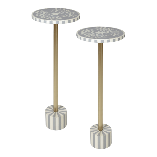 Gray and White 2PC Side Tables 