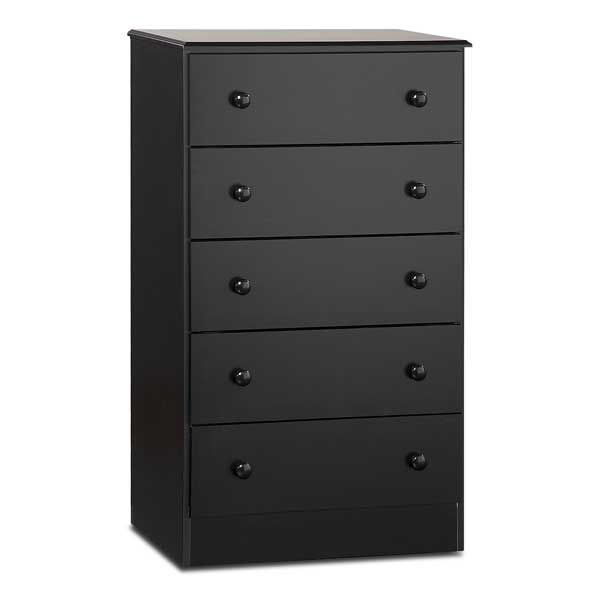 Black 5 Drawer Chest 