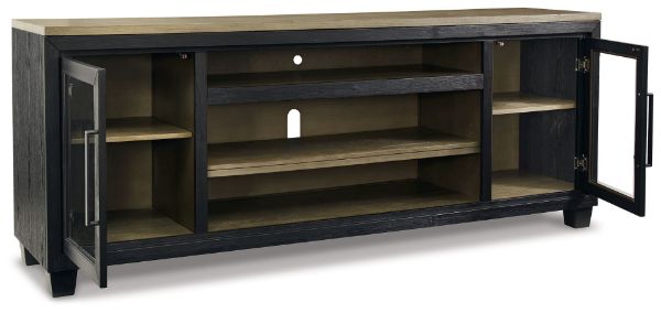  Foyland TV Stand 83", Black/Brown 