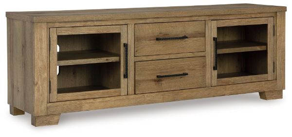  Galliden TV Stand 80", Light Brown 