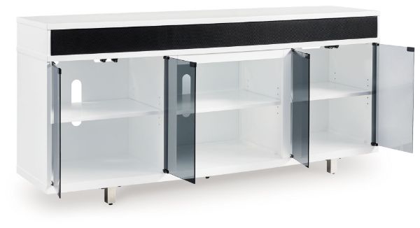  Gardoni TV Stand 72", White/Black 