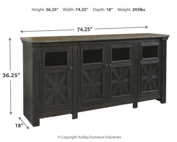  Tyler Creek TV Stand 74", Black/Gray 