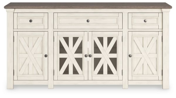  Bolanburg TV Stand 73", White/Weathered Gray 