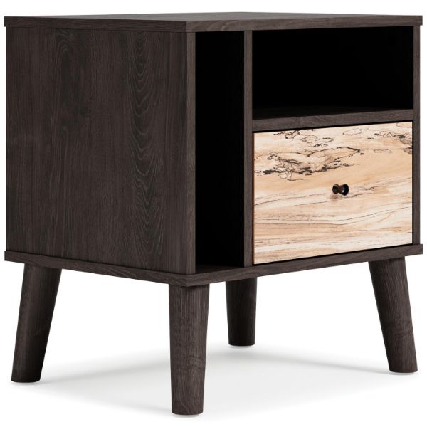  Piperton Nightstand, Two-tone Brown/Charcoal 