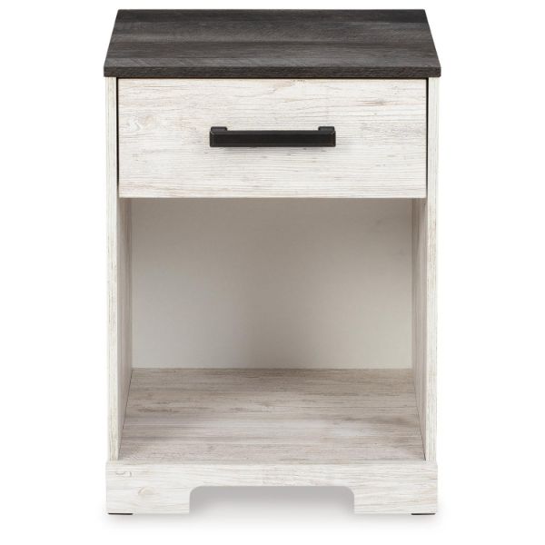  Shawburn Nightstand, Whitewash/Charcoal Gray 