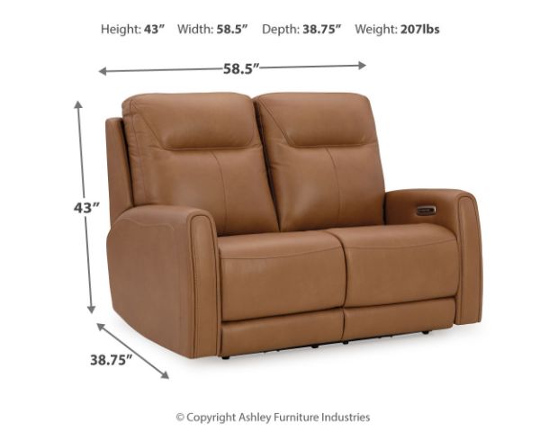  Tryanny Power Reclining Loveseat, Butterscotch 